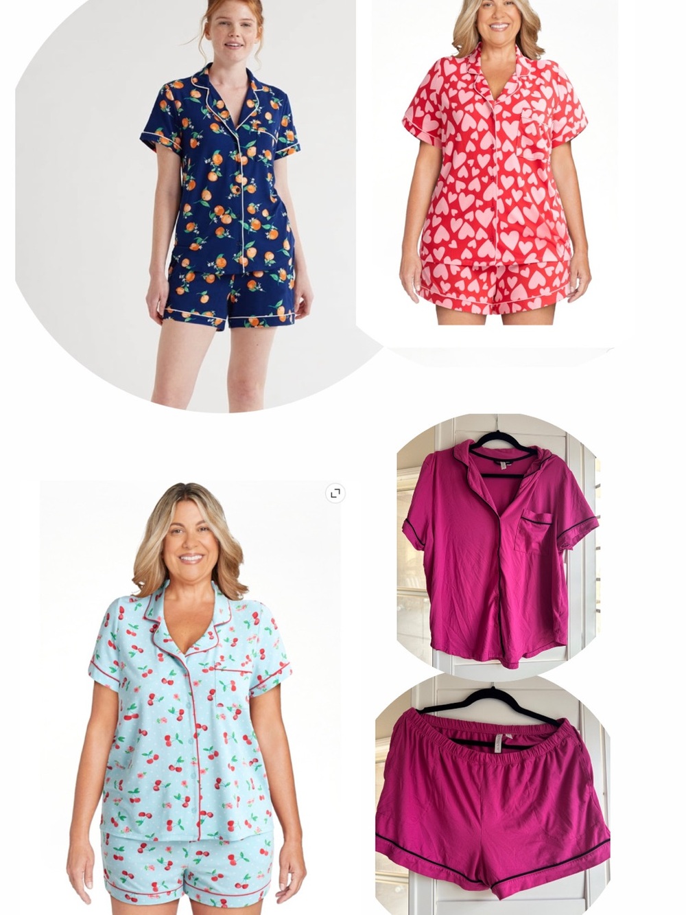 Bundle of 4 Women's Short Sleeve Pajama Sets - Two-Piece Lounge Set